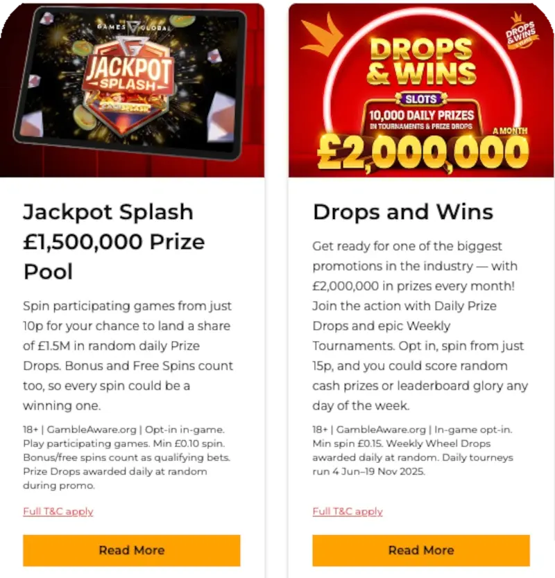 32Red Bonuses List and Terms