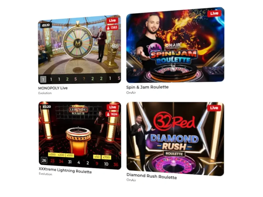 Casino 32Red Live Games Cover